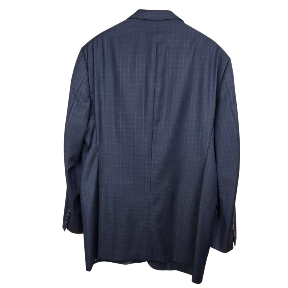 Burberry 100% Wool Blue Windowpane Plaid Blazer Dinner Jacket Mens Size 46L - Picture 4 of 13